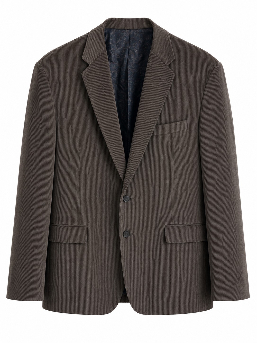 Stafford Essentials Men's Brown Corduroy Blazer Sport Coat Paisley Lined 5Pocket - Picture 2 of 7